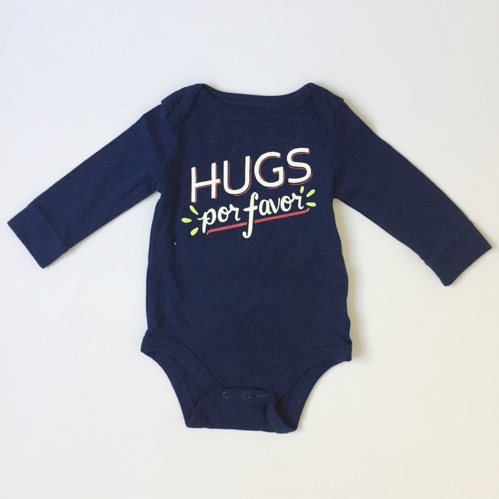 Cat & Jack Hugs Por Favor Long Sleeve Onesie